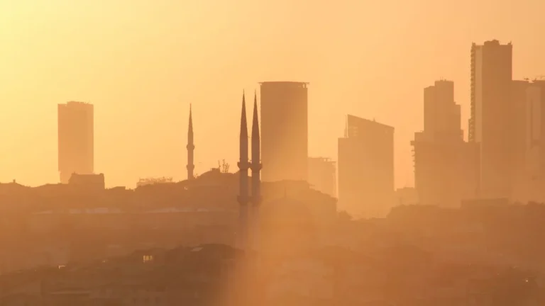 A captivating view of Istanbul's skyline at sunset, highlighting iconic minarets.